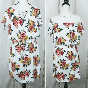 Super Soft Floral Jersey Knit T-shirt Dress Large